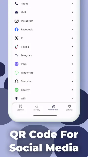 QR Code Scanner history screen